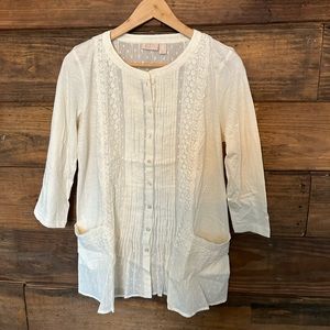 LOGO Lavish by Lori Goldstein Slub Knit Top in XS